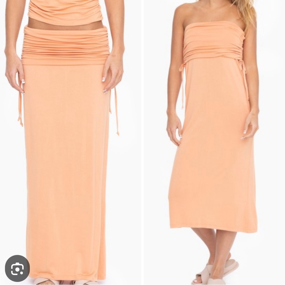 Mono B Vibrant Rust Maxi Skirt